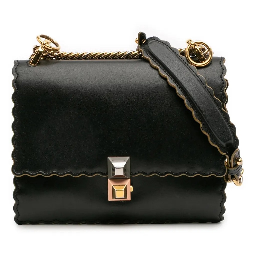 Fendi Black Crossbody Bag with Gold Accents